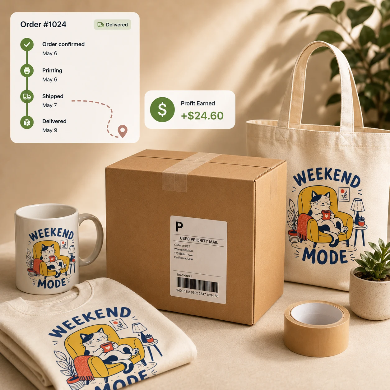 We print and ship
